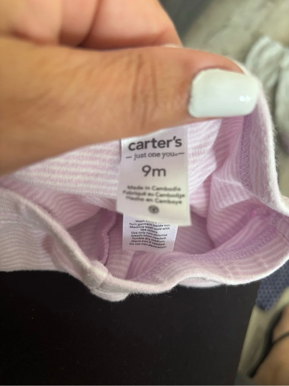 Carter's Light Purple Striped Baby Onesie